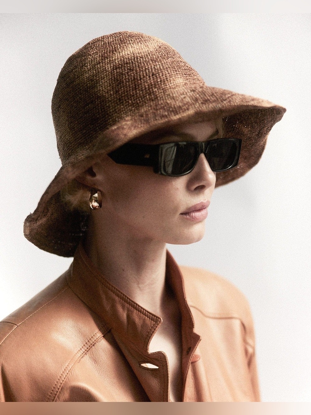 NWT Janessa Leone Teagan Hat in Brown L